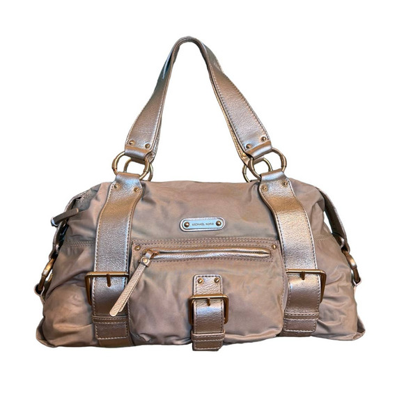 Michael Kors Champagne Gold Mini Duffel Satchel Hand Bag